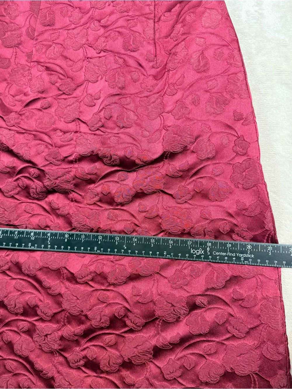 Vintage Jessica McClintock Strapless Burgundy Jacquard Gown Size 4 Formal Dress